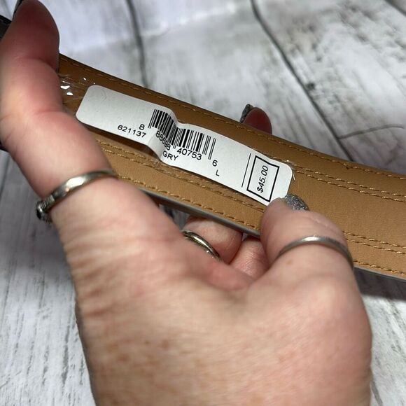 Calvin Klein Men's Synthetic Leather Belt Gray size L Large 621137 - Picture 7 of 8